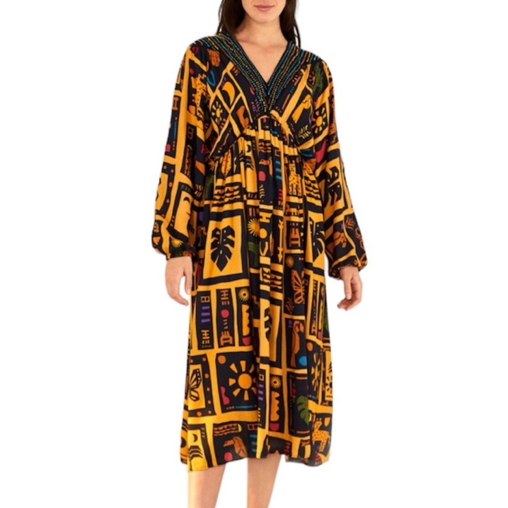 FARM RIO Tropical Icons Midi Dress